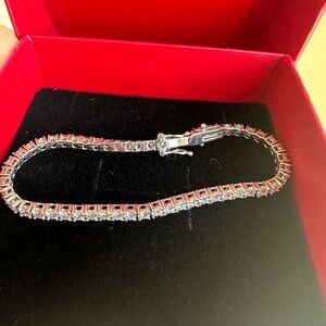 6.5 Moissanite Tennis Bracelet sterling silver. 3mm.